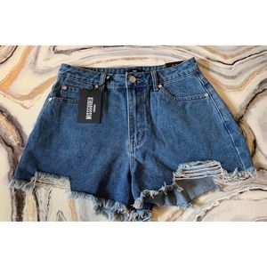Misguided Denim Riot Highrise Mom Jean shorts size 10